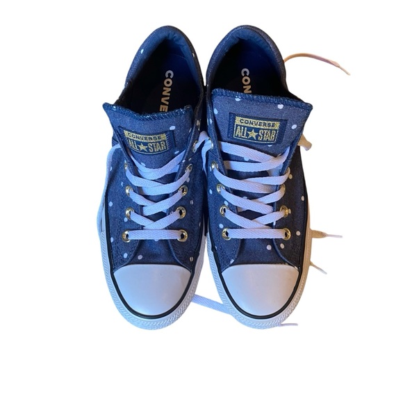 CONVERSE All*Star Madison Denim Blue and White Polka Dot NEW Women’s Sneakers 9 - Picture 11 of 13
